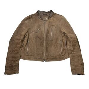 Levi’s Vintage 90s Suede Leather Moto Jacket FLAW Brown Womens XL